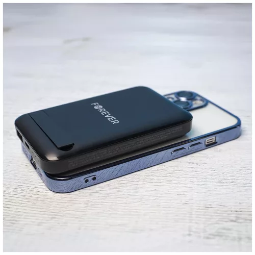 Forever mágneses vezeték nélküli powerbank MATB-100 PD QC 22.5W 10000 mAh fekete