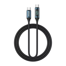   BWOO USB-C – USB-C kábel, 1 m, 60W, LED kijelzővel, fonott, fekete