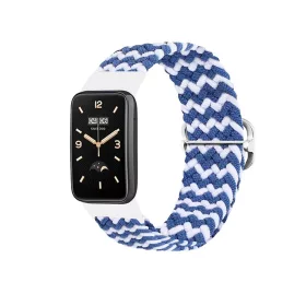Mi Band 7 Pro készülékhez fonott szíj kék-fehér