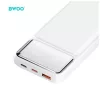 BWOO Ultra thin 22,5W 10000 mAh hordozható akkumulátor, fehér