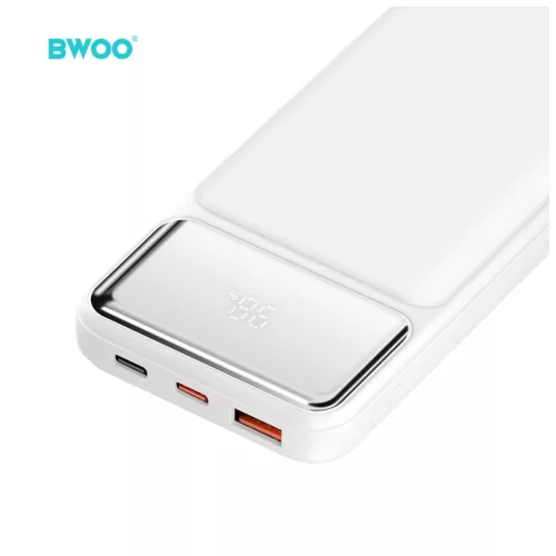 BWOO Ultra thin 22,5W 10000 mAh hordozható akkumulátor, fehér
