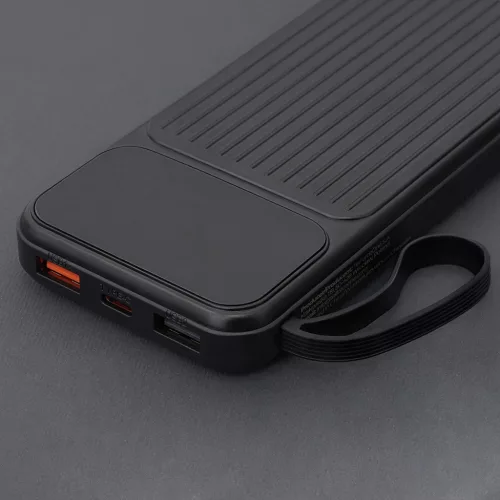 Maxlife külső akkumulátor MXPB-06 10000 mAh beépített kábelekkel PD QC 22,5 W fekete