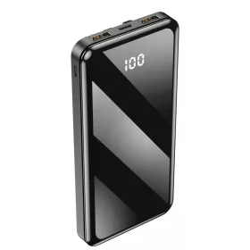   Forever külső akkumulátor TB-411 ALLin1 10000 mAh USB-C + Lightning + microUSB kábelekkel fekete