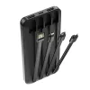 Forever külső akkumulátor TB-411 ALLin1 10000 mAh USB-C + Lightning + microUSB kábelekkel fekete