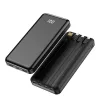 Forever külső akkumulátor TB-411 ALLin1 10000 mAh USB-C + Lightning + microUSB kábelekkel fekete