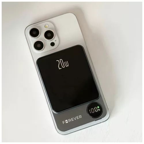 Forever vezeték nélküli powerbank MATB-200 20W PD 5000 mAh mágneses fekete
