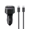 XO BCC17 FM-transzmitter Bluetooth MP3 autós töltő 30W + USB-C–USB-C kábel fekete