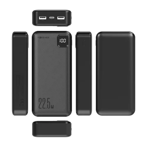 Forever powerbank TB-300L PD QC 22,5W 20000 mAh fekete