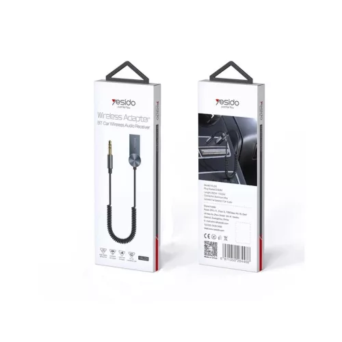 YESIDO Bluetooth-adó kábel YAU24 3,5 mm AUX M–USB 1,5 m fekete