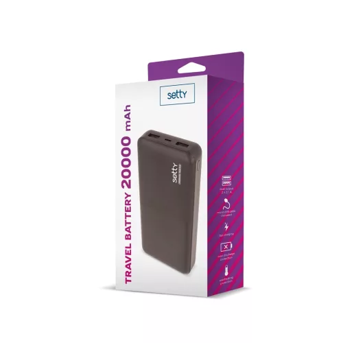 Setty 20000 mAh külső akkumulátor SPB-20 fekete