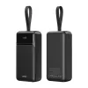 BWOO 65W 30000 mAh külső akkumulátor 2x USB-A, 1x USB-C, LCD-kijelzős, fekete