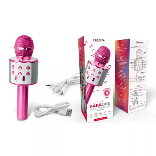 Forever BMS-300 Lite Bluetooth mikrofon hangszóróval rózsaszín