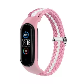   Braided Band szíj Smart Band M5/M6/M7 készülékhez, rózsaszín-fehér