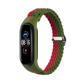   Braided Band szíj Smart Band M5/M6/M7 készülékhez zöld-piros