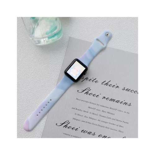 Apple Watch 42/44/45/49 mm készülékekhez szilikon szíj (97+110) kék