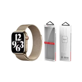   YESIDO WB22 mágneses rozsdamentes acél szíj Apple Watch (42/44/45/49 mm) készülékhez, arany