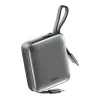 BWOO külső akkumulátor P74 22.5W 10000 mAh 2 beépített kábel (1 x USB-C, 1 x Lightning) fekete