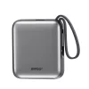 BWOO külső akkumulátor P74 22.5W 10000 mAh 2 beépített kábel (1 x USB-C, 1 x Lightning) fekete