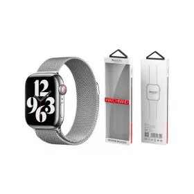   YESIDO WB22 Apple Watch 42/44/45/49 mm készülékhez mágneses rozsdamentes acél szíj ezüst