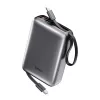 BWOO powerbank P73 22.5W 20000 mAh beépített 1 x USB-C és 1 x Lightning kábelekkel fekete
