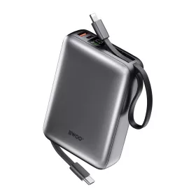   BWOO powerbank P73 22.5W 20000 mAh beépített 1 x USB-C és 1 x Lightning kábelekkel fekete