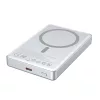 BWOO ultravékony alumínium mágneses powerbank P76 10000 mAh PD 20W digitális kijelzővel és USB-C porttal fekete