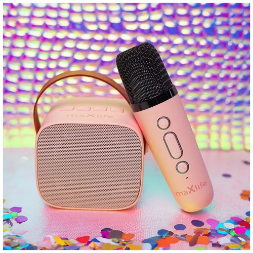Maxlife Bluetooth karaoke hangszóró MXKS-100 rózsaszín