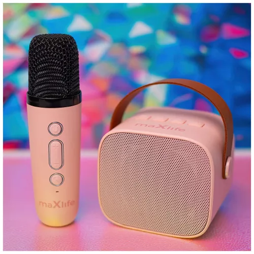 Maxlife Bluetooth karaoke hangszóró MXKS-100 rózsaszín