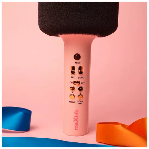 Maxlife Bluetooth mikrofon hangszóróval MXBM-600 rózsaszín