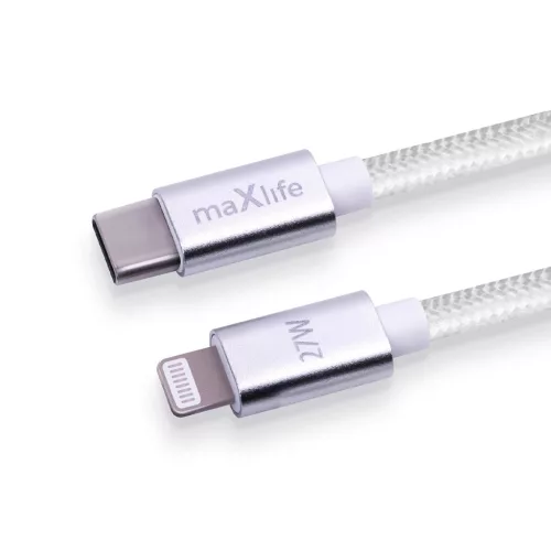 Maxlife MXUC-12 USB-C–Lightning kábel 1,0 m 27W fehér