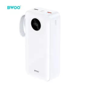   BWOO 22,5W 30000 mAh LCD kijelzős külső akkumulátor, fehér