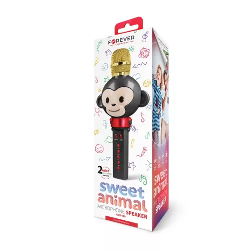Forever mikrofon Bluetooth-hangszóróval Animal fekete AMS-100