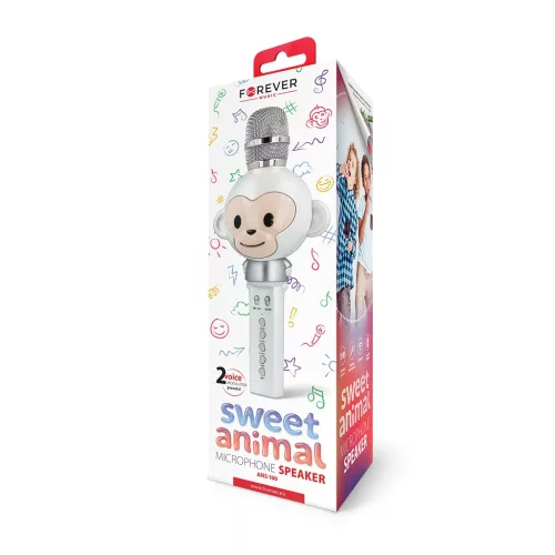 Forever mikrofon Bluetooth-hangszóróval AMS-100 Animal fehér