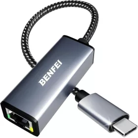 BENFEI USB C–RJ45 adapter szürke