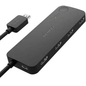   BENFEI 4 portos HDMI kapcsoló 4K 60Hz, 2K 144Hz, HDCP 2.3, fekete