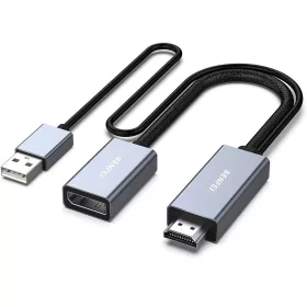   BENFEI egyirányú HDMI–DisplayPort adapter 4K 60Hz, 2K 144Hz, 1080P 165Hz szürke