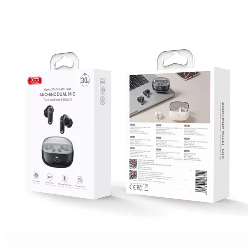XO G42 TWS Bluetooth fülhallgató ANC + ENC fekete
