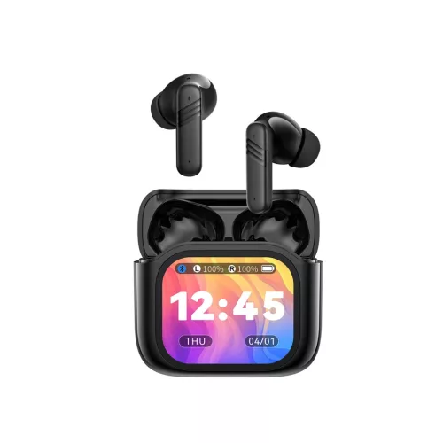 XO Bluetooth fülhallgató X50 TWS LCD ANC + ENC duál mikrofonos, fekete