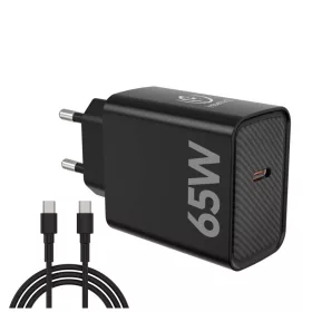   Rebeltec H1065 65W hálózati töltő kábellel USB-C–USB-C 2 m fekete