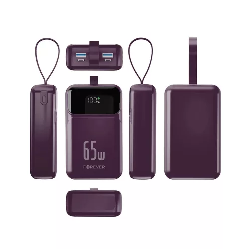 Forever Vibe-TB65 20000 mAh PD QC 65W külső akkumulátor sötét cseresznye