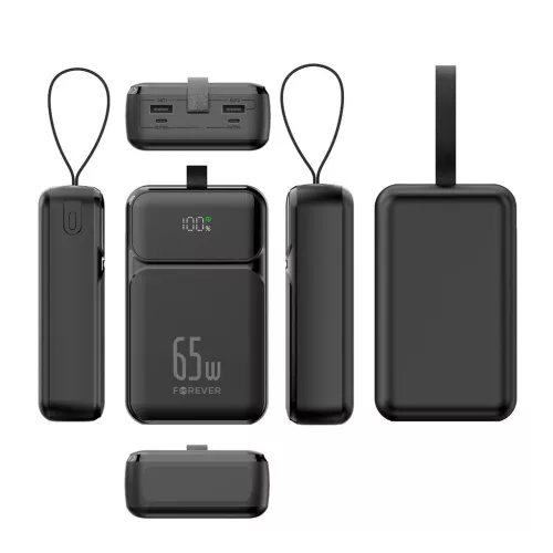 Forever külső akkumulátor TB-400 PD QC 65W 20000 mAh fekete