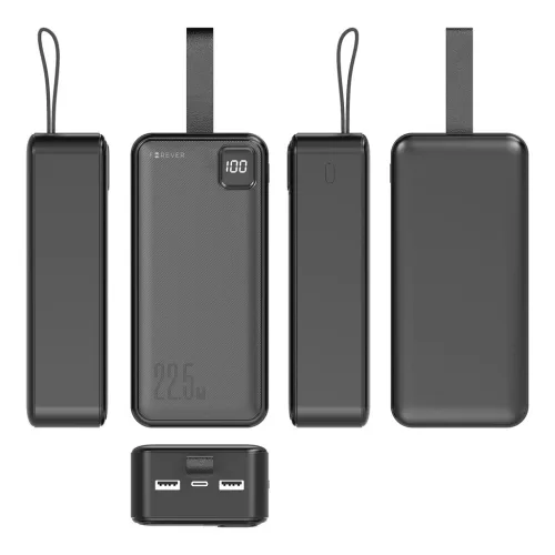 Forever hordozható akkumulátor TB-300XL PD QC 22,5W 30000 mAh fekete
