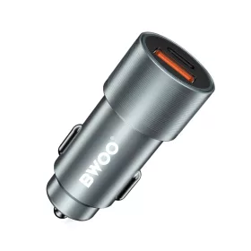   BWOO BO-CC73 PD autós töltő 1x USB-C – USB-A port 38W ezüst
