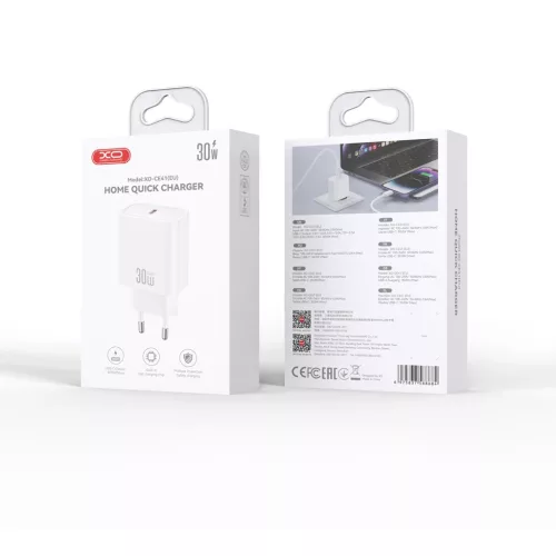 XO CE41 PD 30W 1x USB-C hálózati töltő fehér