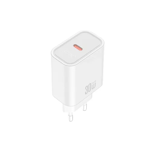 XO CE41 PD 30W fali töltő 1× USB-C + USB-C–USB-C kábel fehér
