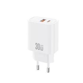 XO CE42 PD 30W fali töltő 1x USB-C, 1x USB, fehér