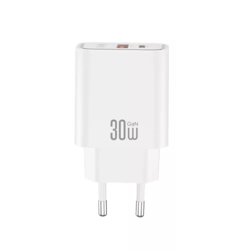 XO CE42 PD 30W fali töltő 1x USB-C, 1x USB, fehér