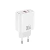 XO CE42 PD 30W fali töltő 1x USB-C, 1x USB, fehér