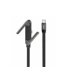   XO cable NB-Q311 PD USB-C–USB-C 1,5 m 240 W lapos kábel tartóval fekete
