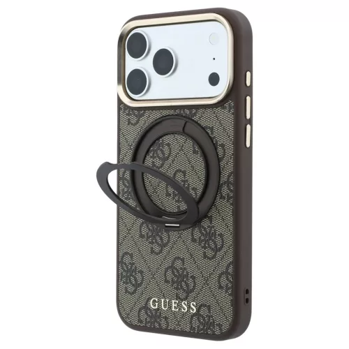 Guess Ring Stand 360 4G Classic Logo MagSafe tok iPhone 18 Pro / 17 Pro készülékhez barna